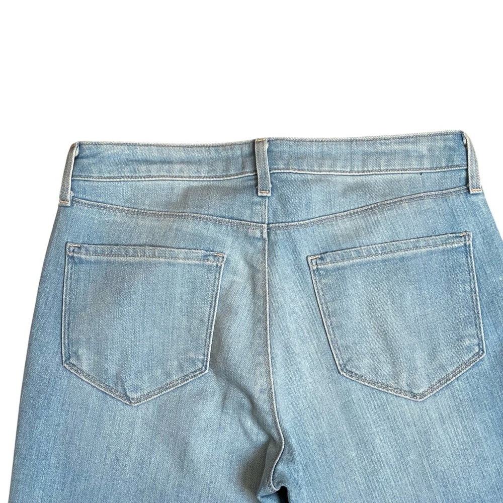 L’AGENCE Sera High Rise Flare Jeans 27 Blue Cloud Light Wash Raw Hem - Picture 11 of 15
